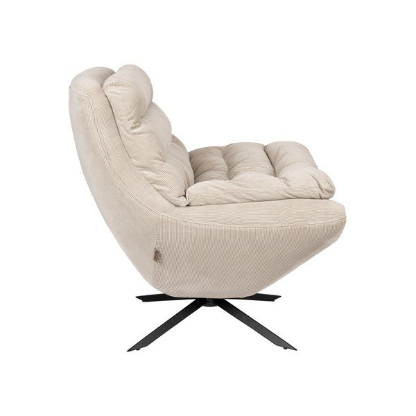 Poltrona in velluto bianco Vince - Dutchbone-image-3