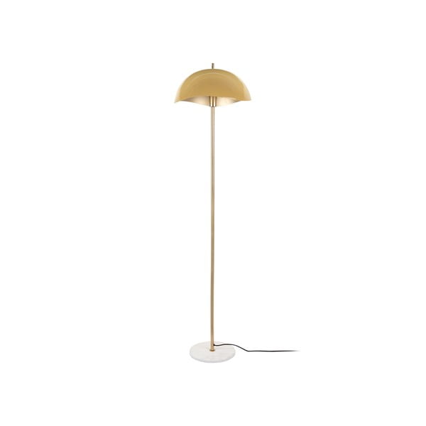 Lampada da terra in senape/oro con paralume in metallo (altezza 154 cm) Waved - Leitmotiv