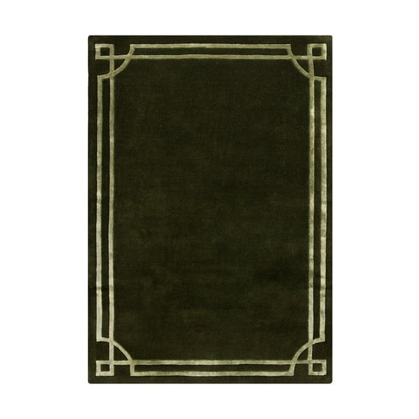Tappeto verde scuro in lana tessuto a mano 160x230 cm Gatsby – Flair Rugs
