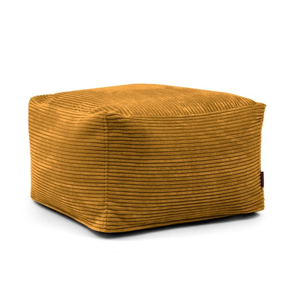 Puof a sacco color senape con rivestimento in velluto a coste Softbox MooG – SLOWDOWN