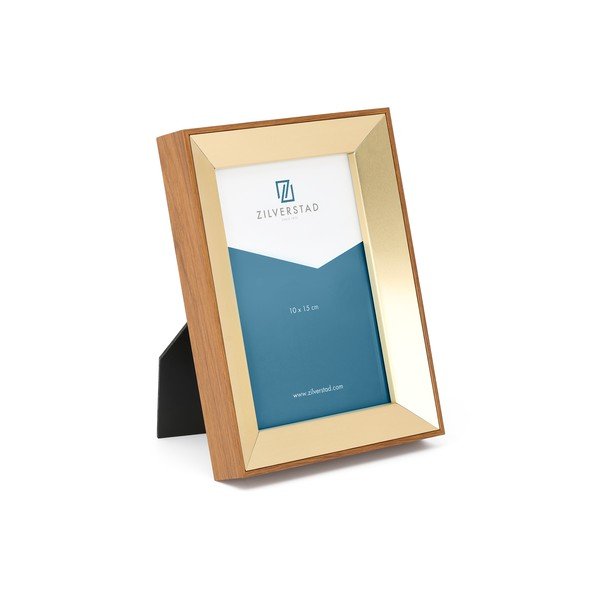 Cornice color ottone in metallo verticale con sostegno 13,5x18,5 cm Marseille – Zilverstad