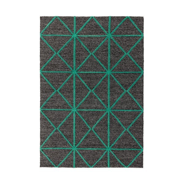 Tappeto nero e verde Prisma, 120 x 170 cm - Asiatic Carpets