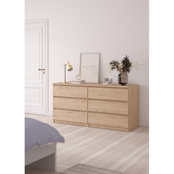 Credenza di colore naturale con effetto rovere 154x76x50 cm Naia – Tvilum-image-1