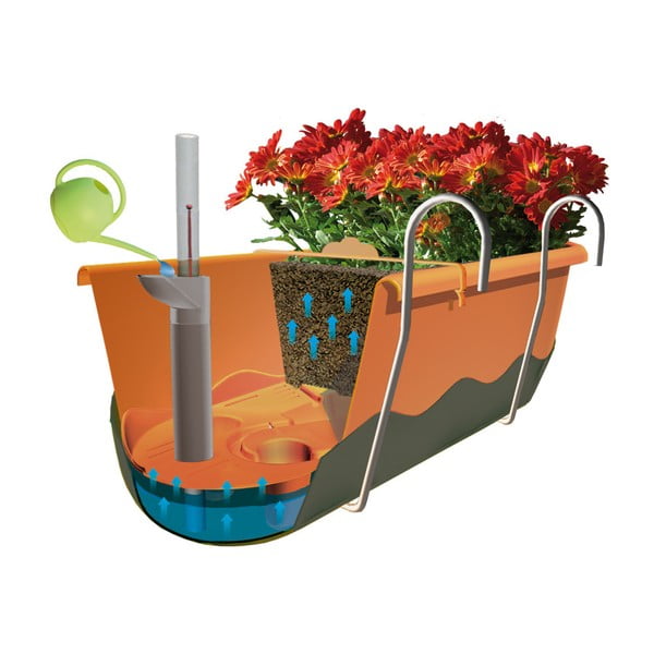 Fioriera verde autoinnaffiante Mareta, lunghezza 80 cm - Plastia-image-3