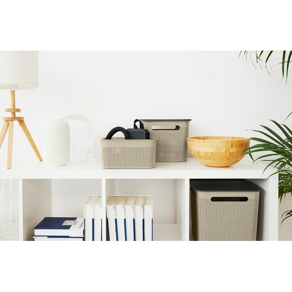 Cestino beige in plastica riciclata Brisen - Rotho-image-2