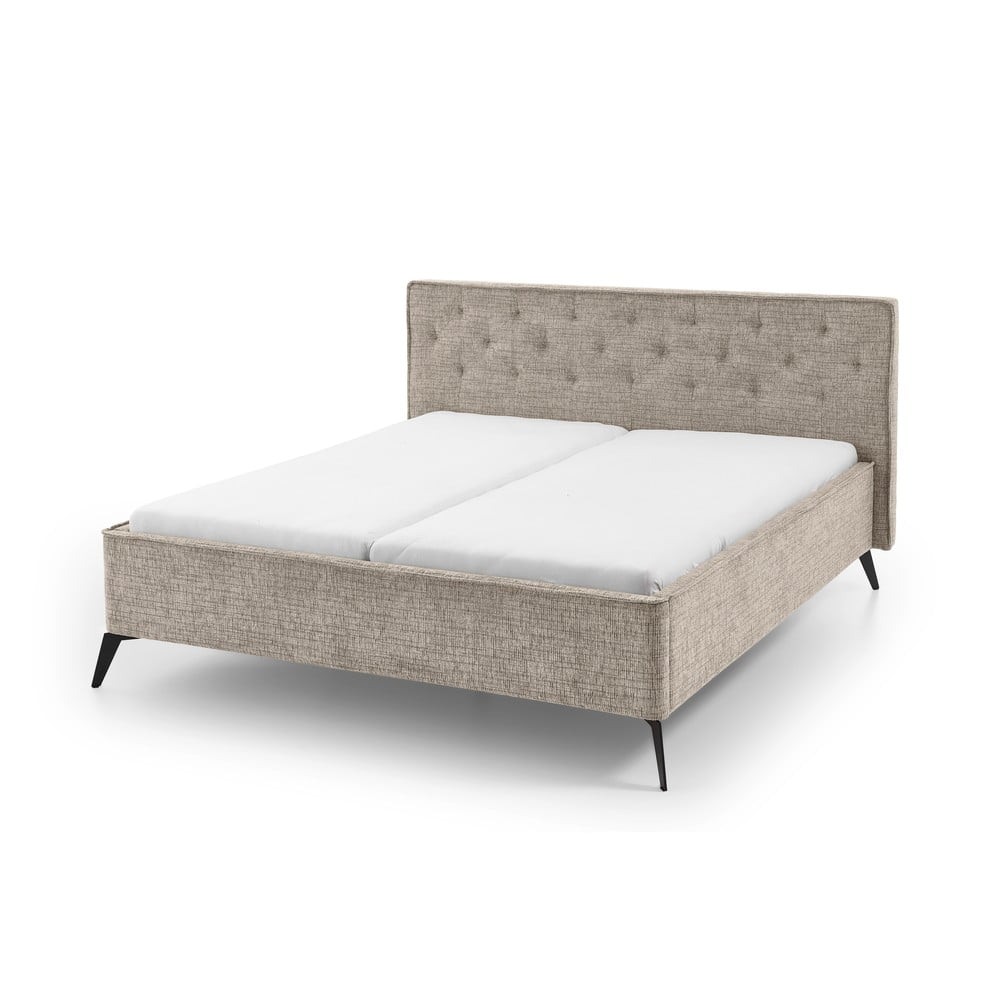 Letto matrimoniale imbottito beige 180x200 cm Alicante - Meise Möbel | Letti matrimoniali