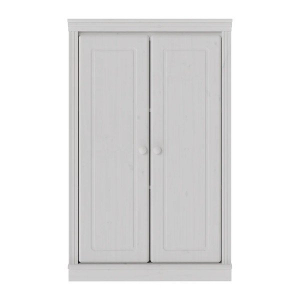 Armadietto bianco in pino massiccio 74x118x35 cm Anita – Støraa