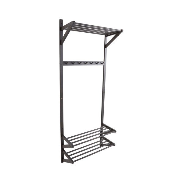 Set di mobili da ingresso nero in pino massiccio 75x190x32 cm Cole – Jotex