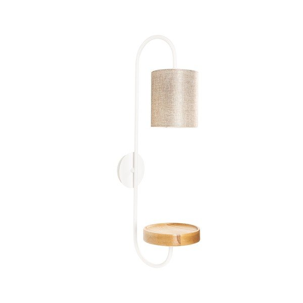 Lampada da parete in metallo bianco con paralume crema Opviq luci Marylena - Opviq lights