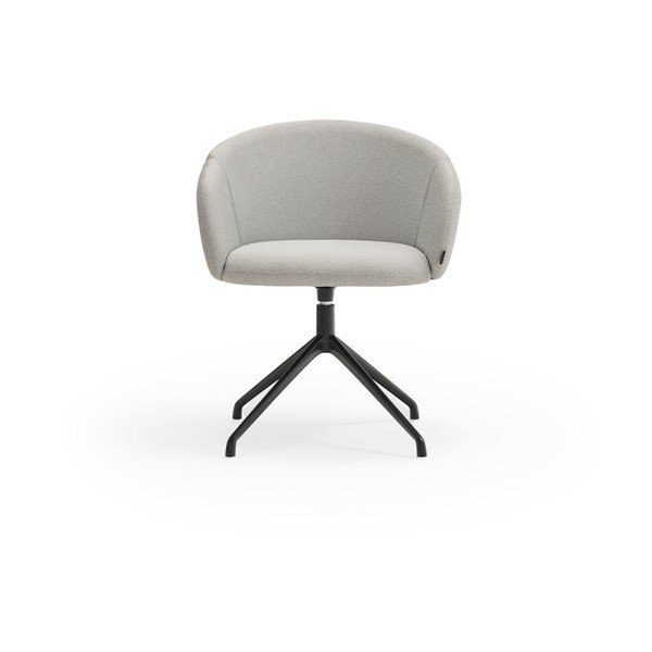 Sedia da pranzo grigio chiaro in imbottito con braccioli Add – Teulat-image-1