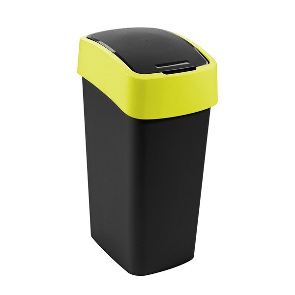 Cestino per la spazzatura giallo/nero in plastica per raccolta differenziata 45 l Flip Bin – Curver