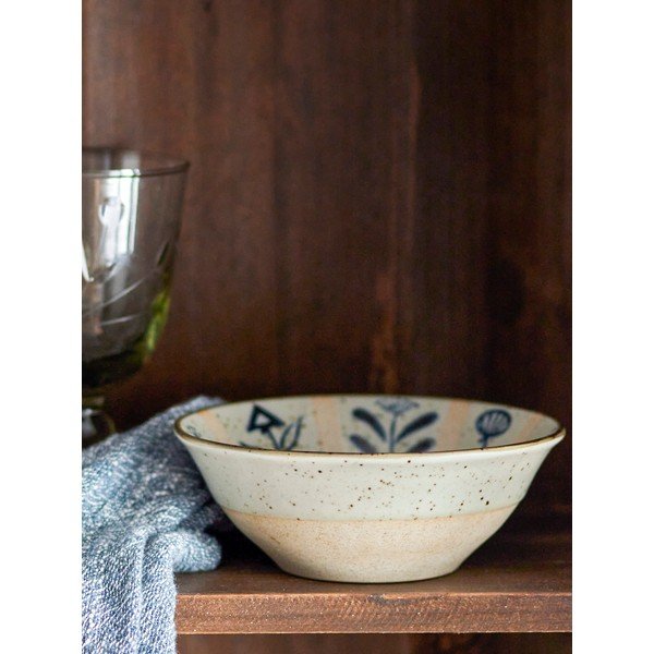 Ciotola in gres azzurro e crema 500 ml Leonie - Bloomingville-image-1