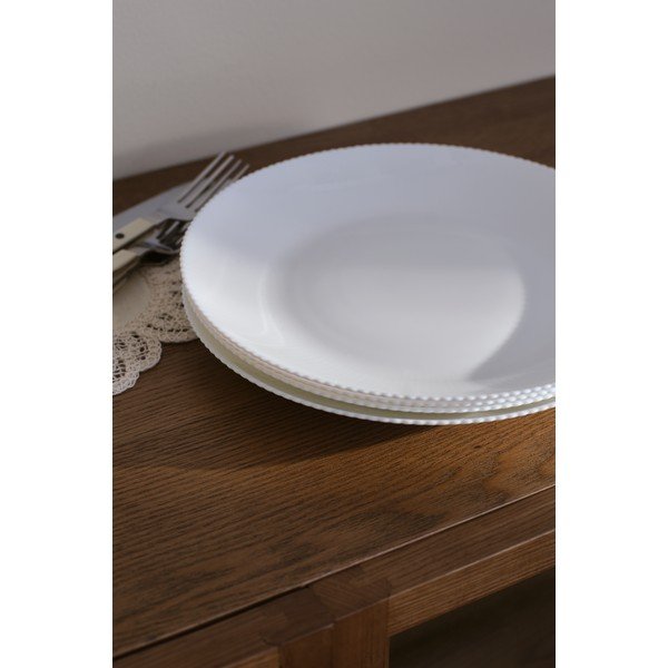 Set di piatti bianchi in vetro 4 pz ø 25 cm Alessia – Jotex-image-1