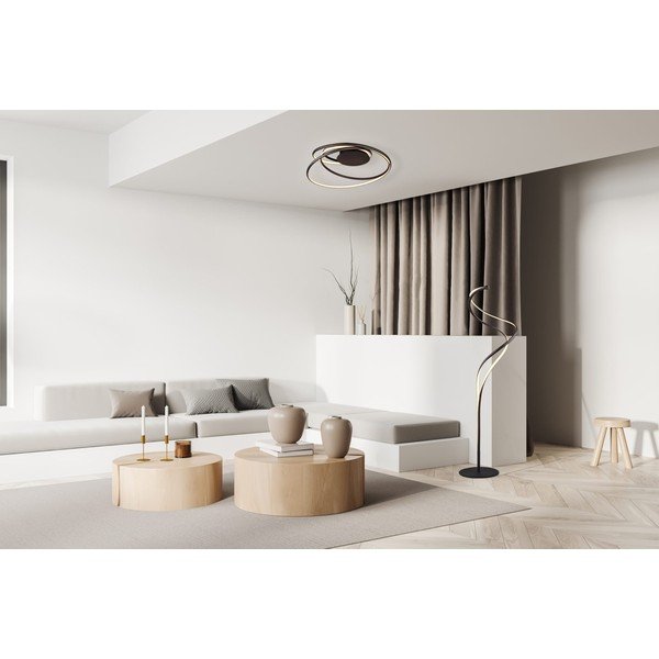 Lampada da terra a LED nera con paralume in metallo (altezza 160 cm) Nala - Trio Select-image-1