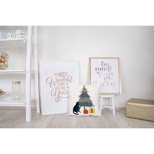 Cuscino decorativo con motivo natalizio 45x45 cm Crazy Cat Xmas - Butter Kings-image-2