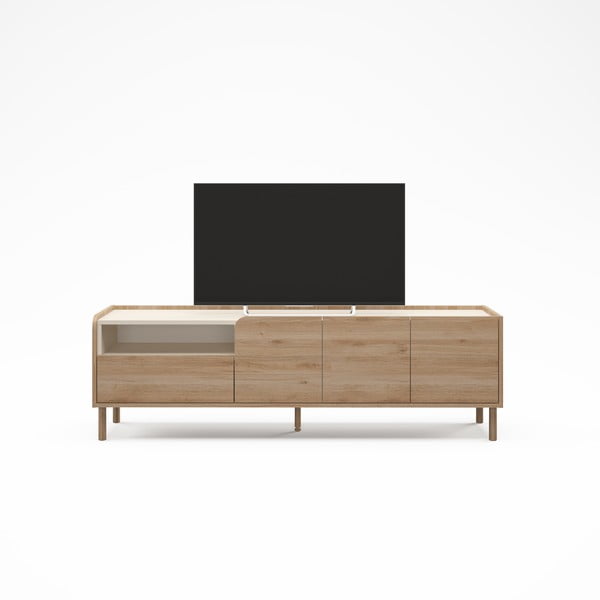 Mobile TV di colore naturale con effetto rovere 180x55,5x44 cm Monza – Marckeric-image-2