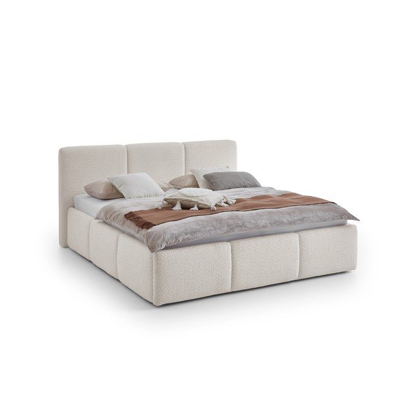 Letto matrimoniale imbottito avorio rete non inclusa 180x200 cm Merida – Meise Möbel