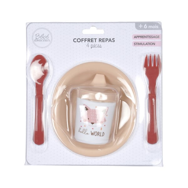 Set da pranzo per bambini in plastica 4 pz Forest – Bébé Douceur-image-1