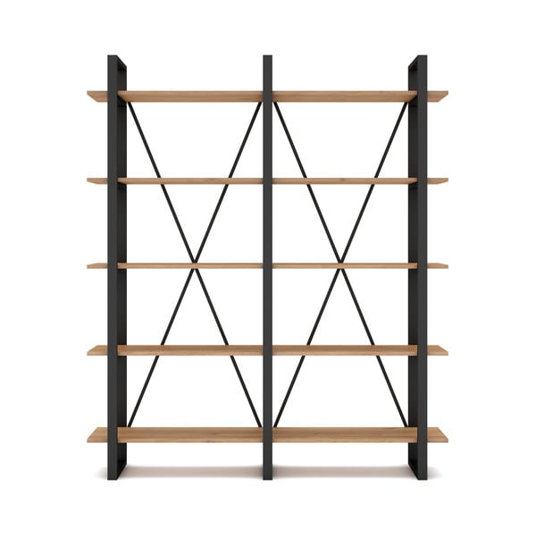 Scaffale in rovere nero/naturale 150x180 cm Aviva - Marckeric