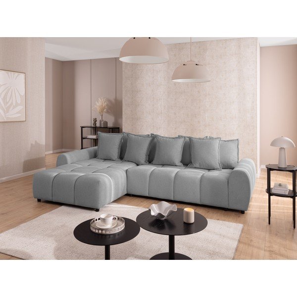 Divano angolare grigio (con penisola a sinistra/con chaise lounge) Albane  – Ropez-image-1