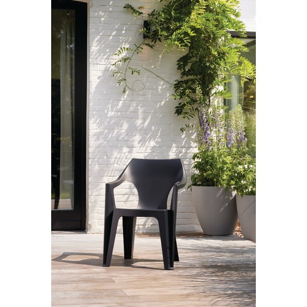 Sedia da giardino in plastica grigio scuro Dante - Keter-image-2