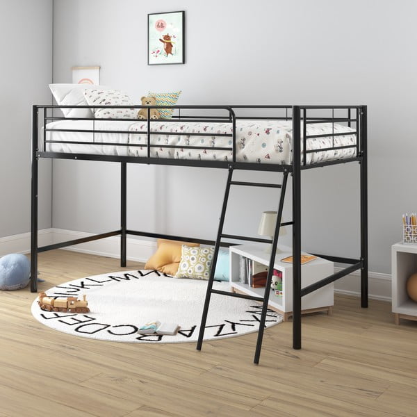 Letto nero rialzato per bambini 90x200 cm Jodie - Støraa-image-2