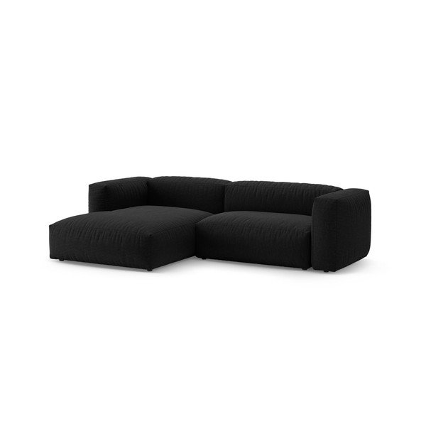 Divano angolare componibile nero allungabile (con penisola a sinistra/con chaise lounge) – Micadoni -image-4