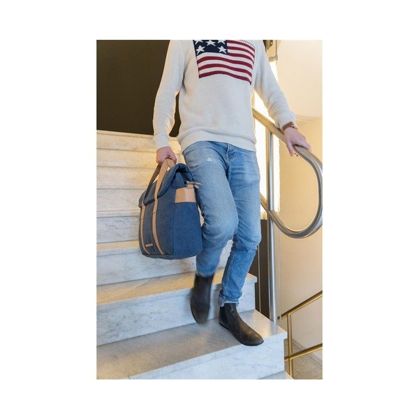 Modrá plátěná taška na notebook 15,6'' XD Design Collection, 16 l-image-4