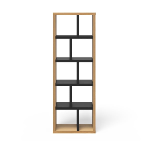 Libreria in rovere decorato in nero e naturale 70x198 cm Berlin - TemaHome-image-2