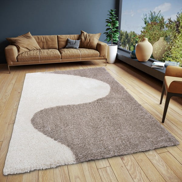 Tappeto beige e crema 120x170 cm - Elle Decoration-image-1