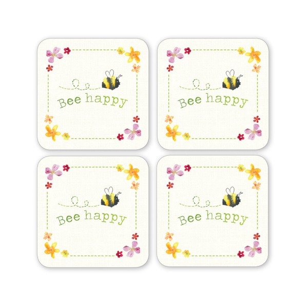 Set di 4 sottobicchieri in sughero Fiori Bee Happy - Cooksmart ®