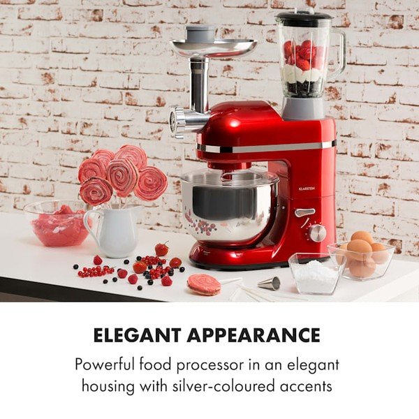 Robot da cucina multifunzione rosso Lucia Elegance - Klarstein-image-1