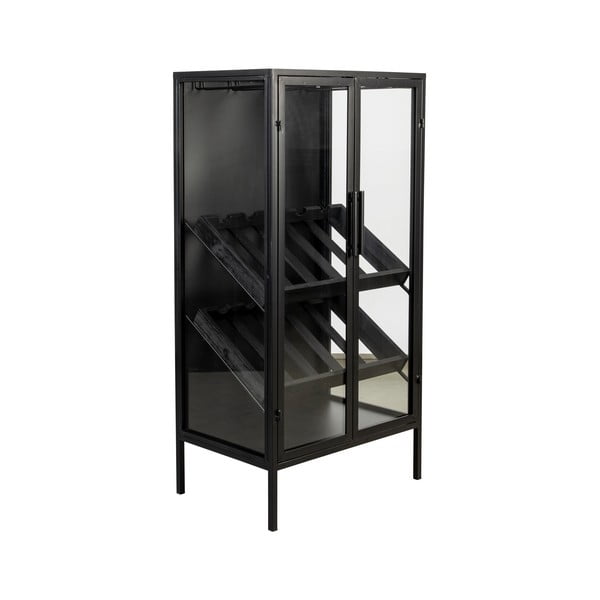 Portabottiglie nero in legno di abete per 10 bottiglie, 52x103 cm Rob - White Label-image-2