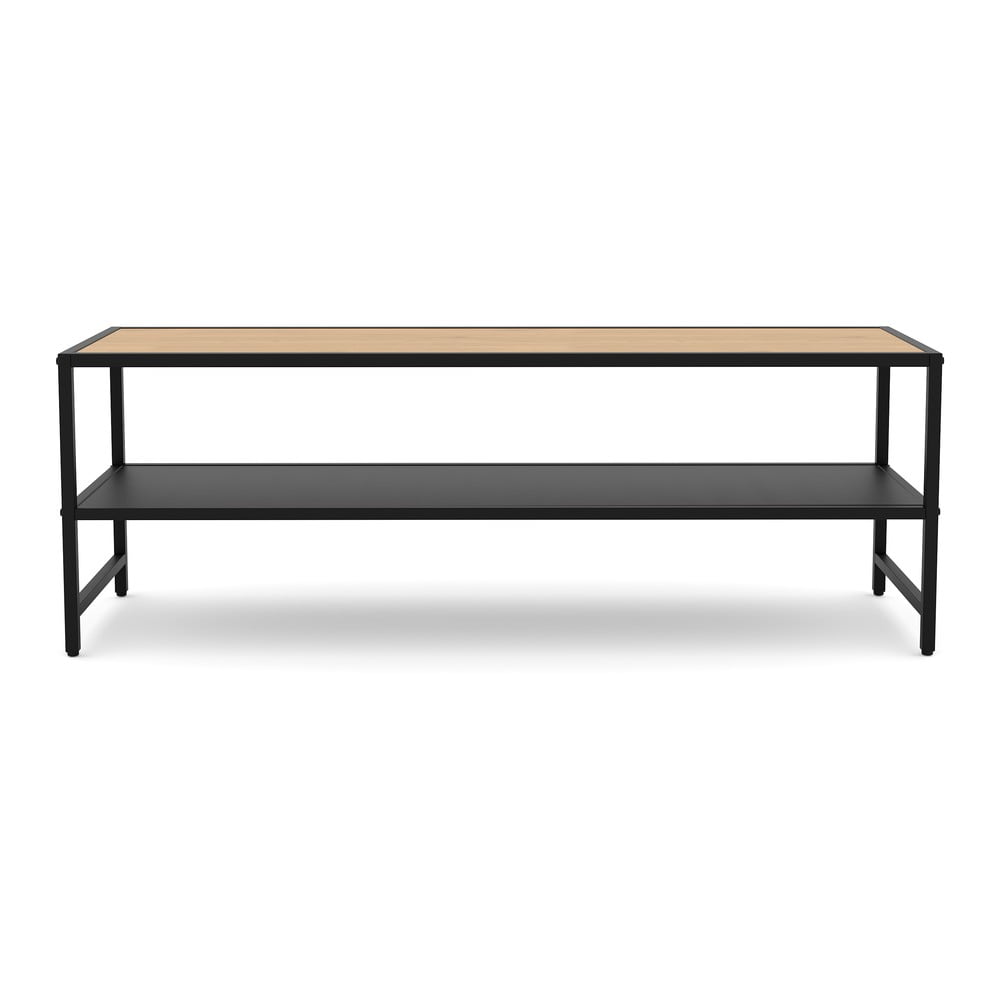 Mobile TV nero/di colore naturale effetto rovere 120x40x35 cm Altino – Unique Furniture | Mobili TV