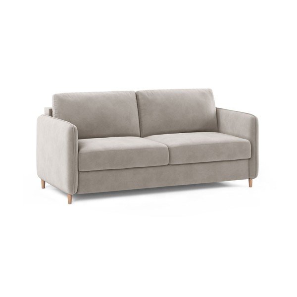 Divano beige per il riposo quotidiano con rivestimento in velluto 184 cm – Micadoni -image-2