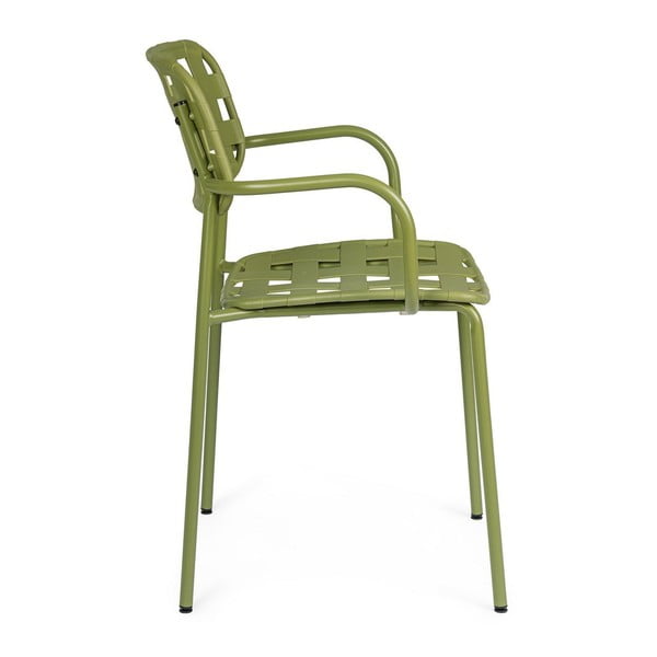 Sedie da esterno in set verdi in metallo 4 pz Clover   – Bizzotto-image-2