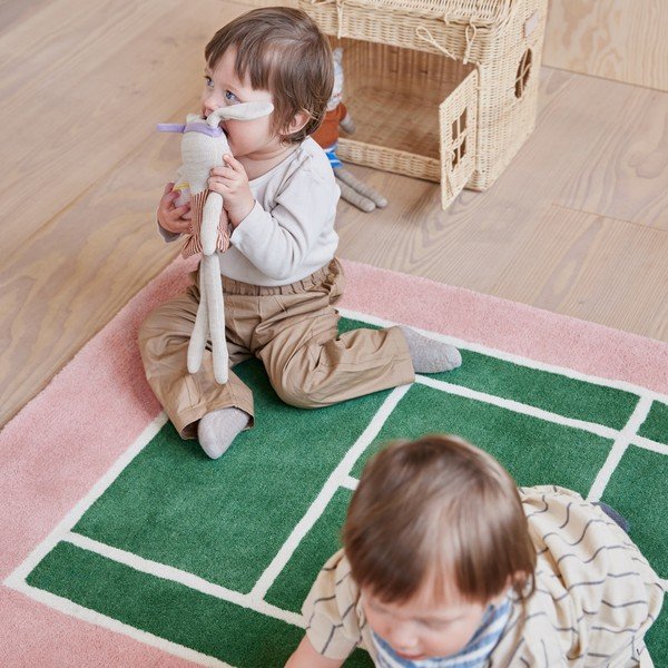 Tappeto da gioco per bambini in misto lana 88x150 cm Tennis – OYOY Mini-image-1