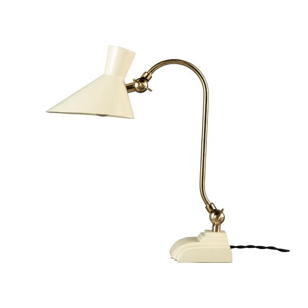 Lampada da tavolo color crema/dorata con paralume in metallo (altezza totale 45 cm) Gaia – Dutchbone