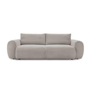 Divano in grigio chiaro/beige allungabile con rivestimento in velluto a coste 257 cm Lucien – Bobochic Paris