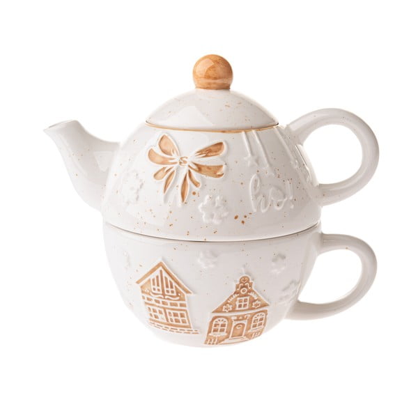 Set da tè bianco in ceramica a tema natalizio Christmas cottage – Dakls
