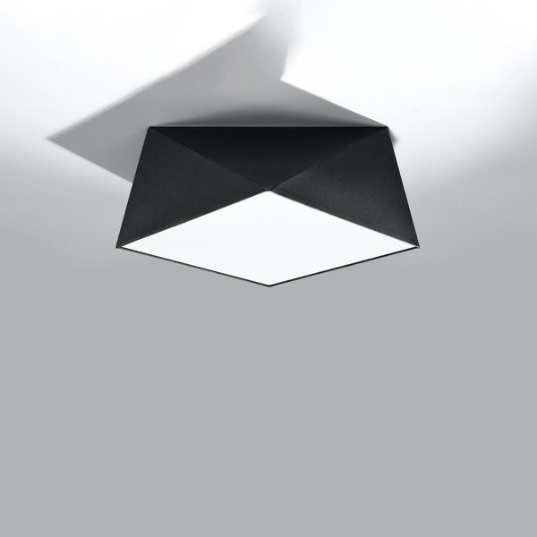 Lampada da soffitto nera 35x35 cm Koma - Sollux-image-2