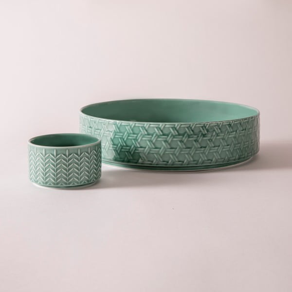 Set di 2 ciotole in porcellana turchese ø 30 cm Heath Jade - Ladelle-image-2