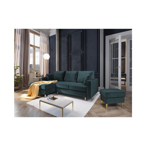 Pouf Muguet blu petrolio, 60 x 45 cm - Mazzini Sofas-image-3