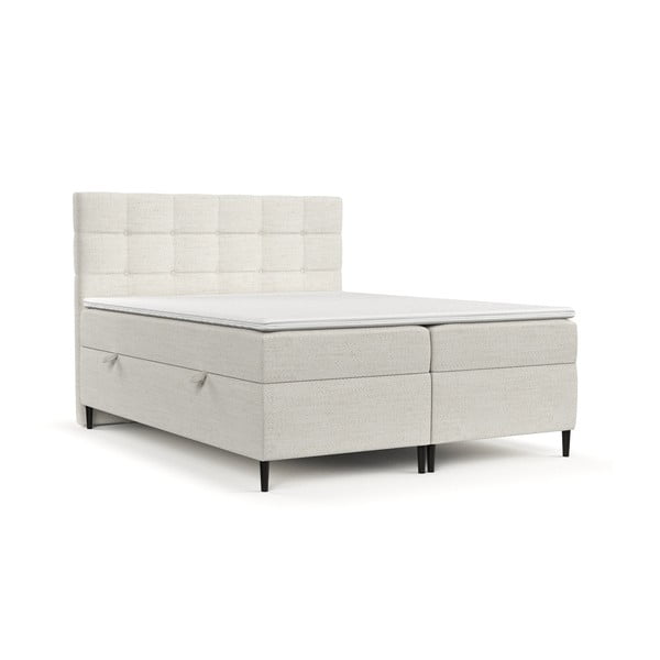 Letto boxspring crema con contenitore 140x200 cm Urbaneo - Maison de Rêve