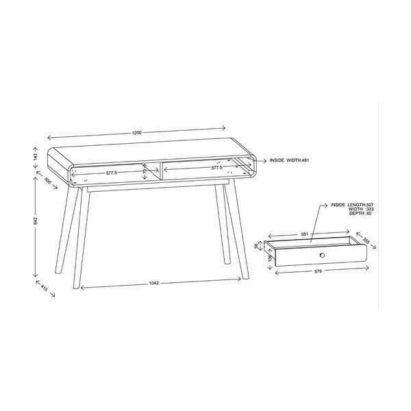 Scrivania 50x120 cm Cassie – Støraa-image-1