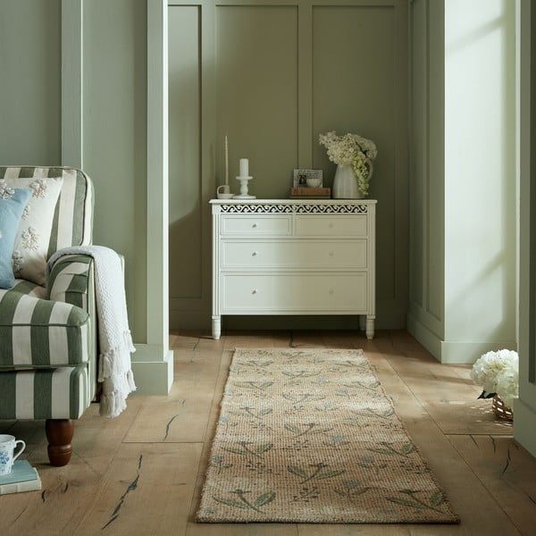 Passatoia di colore naturale in misto iuta tessuta a mano 60x230 cm Arriana – Flair Rugs-image-1