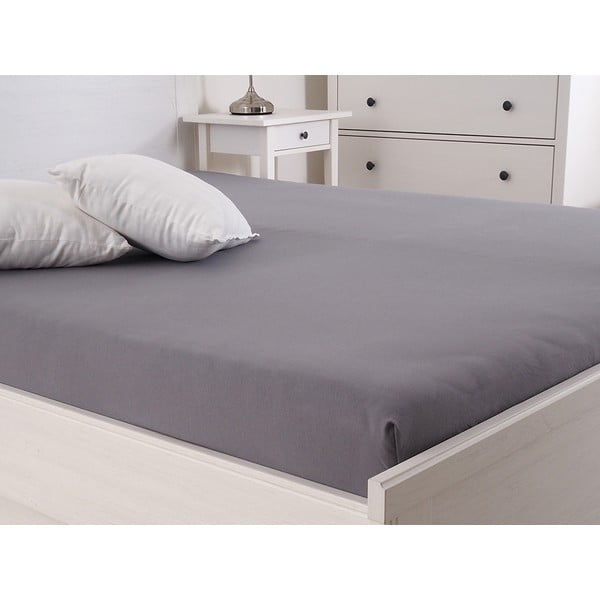 Lenzuolo elasticizzato grigio scuro 180x200 cm - B.E.S.-image-1