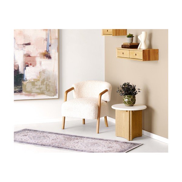 Mensola colore naturale chiaro in rovere massiccio 80 cm Luzern – House Nordic-image-2