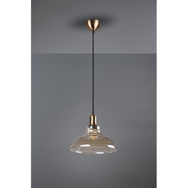 Lampadario color ottone in metallo con paralume in vetro ø 28 cm Aldo – Reality-image-3