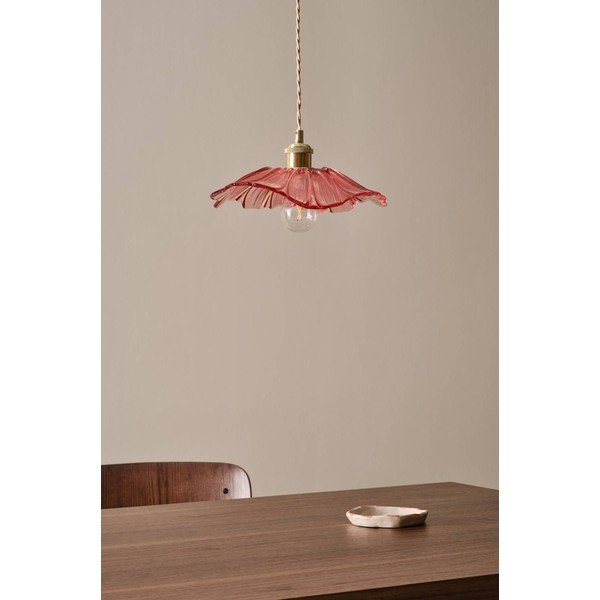 Lampadario rosso/dorato in vetro ø 30 cm Nugget – Jotex-image-2